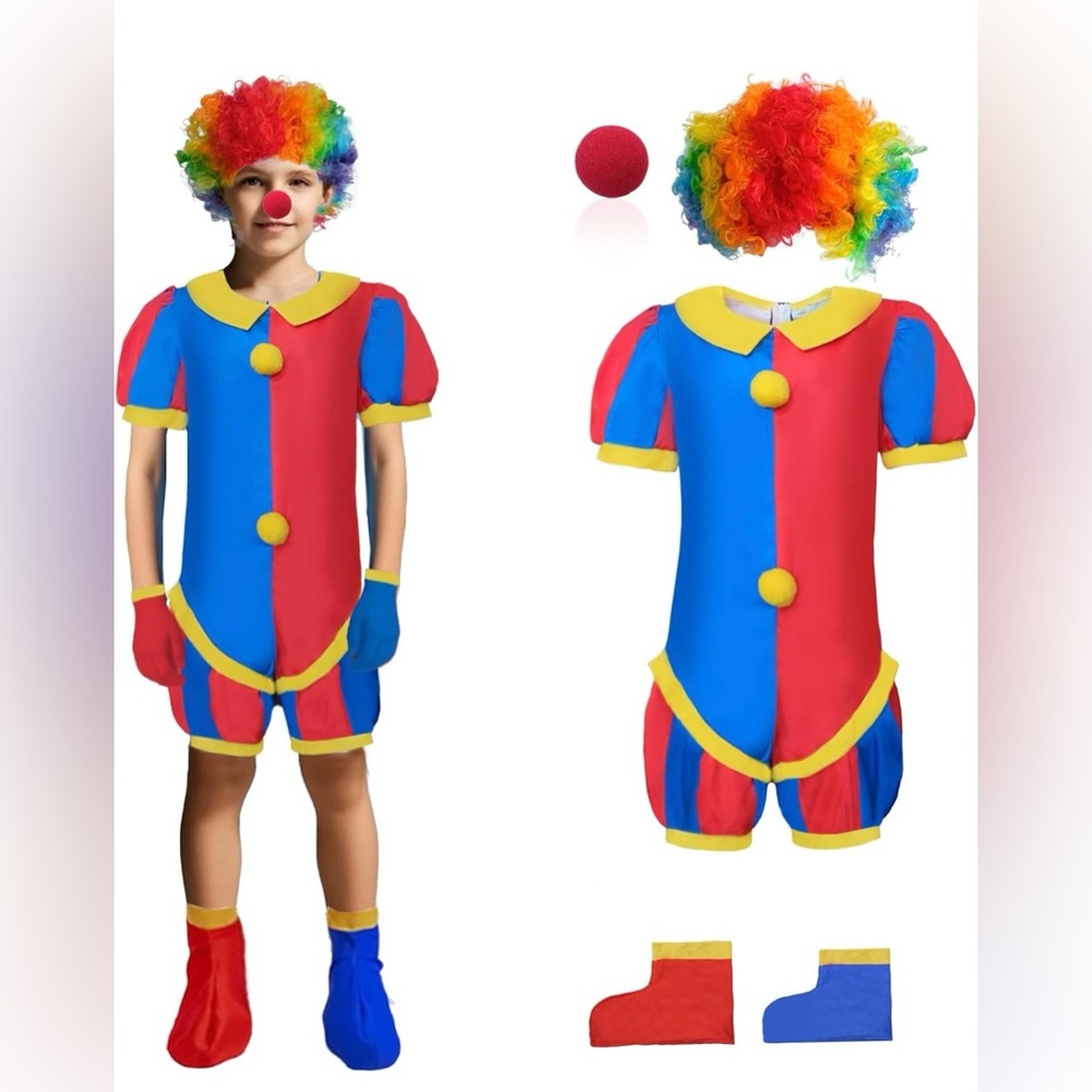Colorful Clown Costume for Kids-Size Small (6-7)